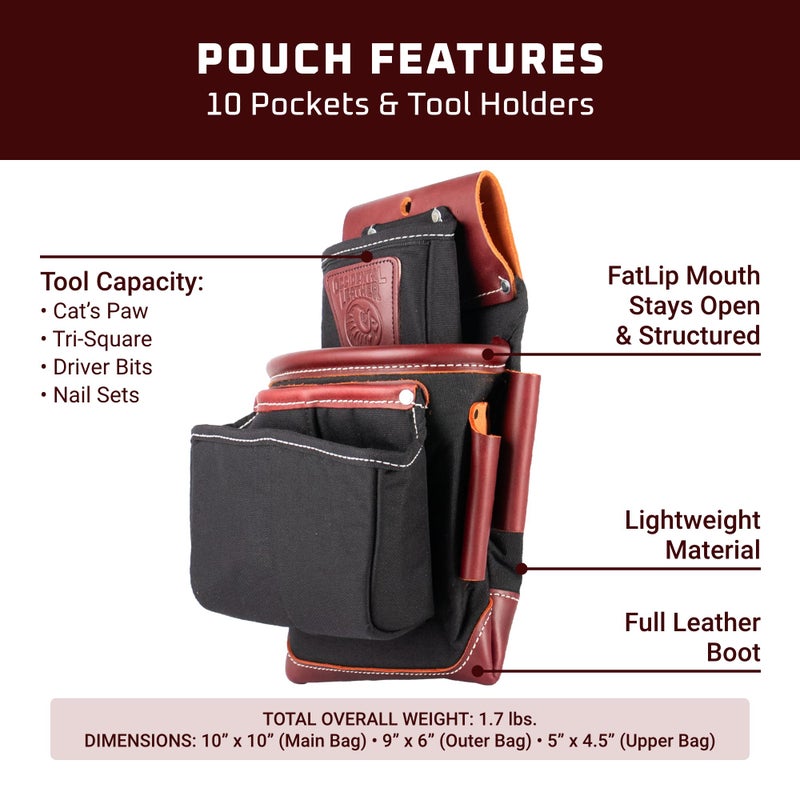 Occidental Leather FatLip Fastener Bag - 10 Pockets & Tool Holders - Made in USA - Image 3